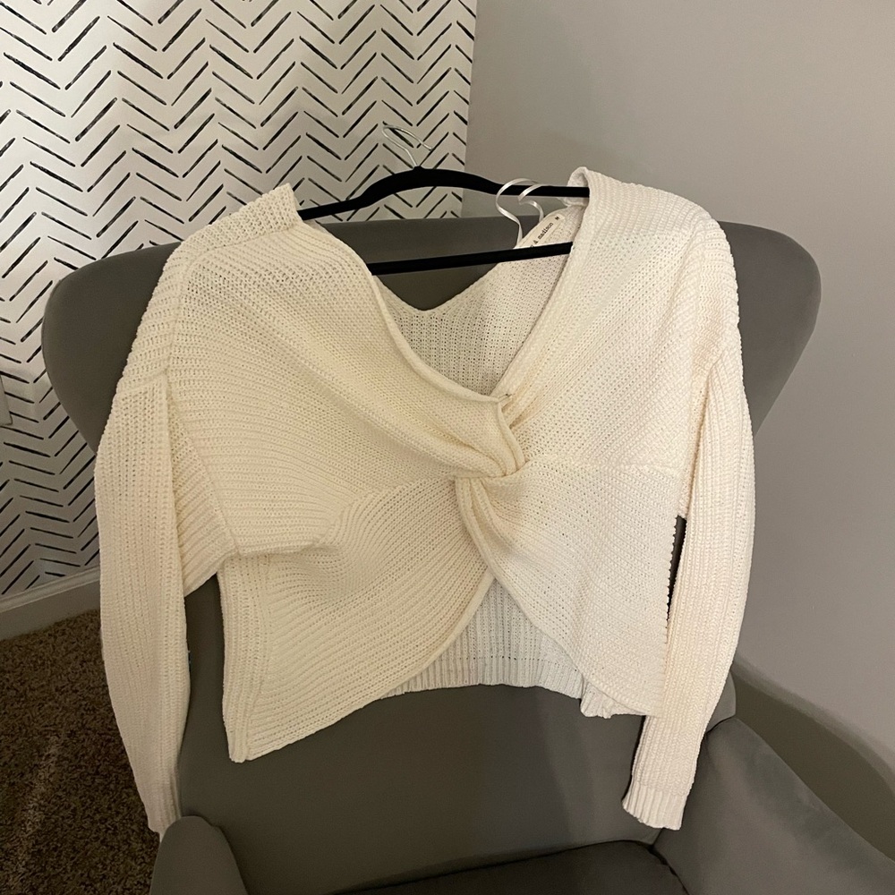 moon & madison Cream Off-the-Shoulder Sweater